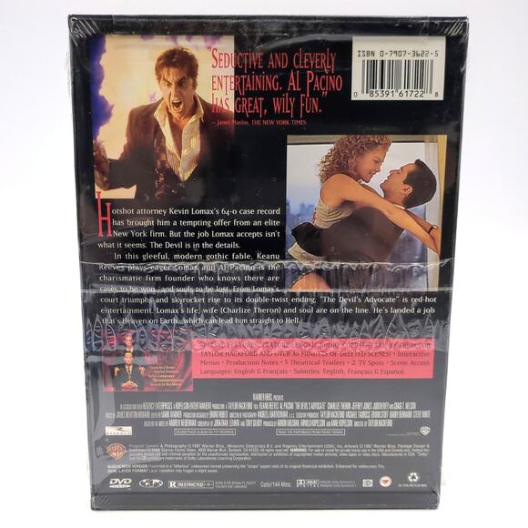 Devil's Advocate Brand New Sealed DVD OOP Snapcase Keanu Reeves Al Pacino 1997 - Picture 2 of 2